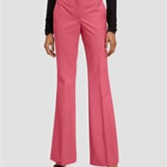 Theory Demitria 4 Flare-Leg Stretch-Wool Trouser Pants Watermelon SZ 4